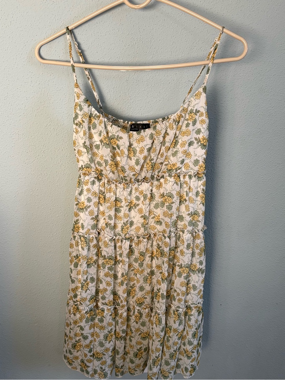 Trixxi White Mini Dress with Yellow Floral Print
